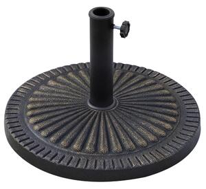 Outsunny Base Ombrellone Rotonda per Pali da Ø3,8-4,8cm con Decorazione e Manopola, Peso 15kg Ø49x32cm|Aosom