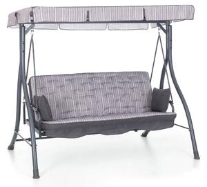Dondolo 3 Posti da Giardino 198x140x174 cm Schienale Reclinabile per Funzione Letto Zanzibar Antracite