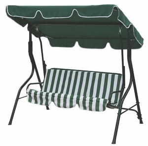 Dondolo Sofà da Giardino 3 Posti in Acciaio Bauer Verde e Bianco