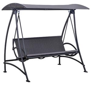 Dondolo 3 Posti da Giardino 189x133x176,5 cn in Metallo e Poliestere Grigio