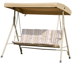 Dondolo da Giardino 3 Posti 172x110x156 cm in Acciaio Marrone