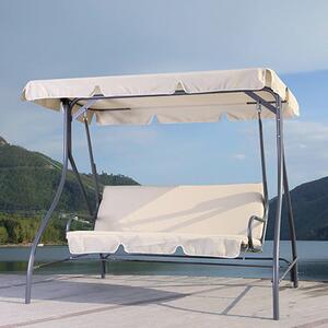 Dondolo Altalena Sofa 3 Posti Struttura in Acciaio 185X120X160Cm per Giardino Arredo Esterno
