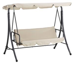 Dondolo Sofa 3 Posti con Schienale Reclinabile per Funzione Letto Beige Bali