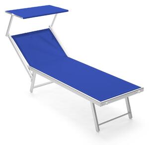 Lettino da Giardino Rimini T 181x61x38 cm Schienale Regolabile 2 Posizioni in Textilene Blu
