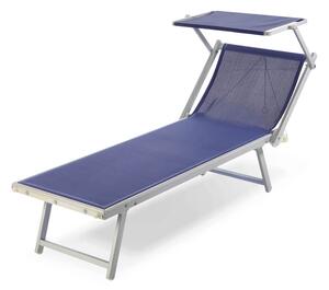 Lettino Prendisole da Spiaggia in Textilene con Parasole Taddei Riccione T Blu