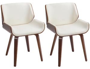 HOMCOM Set di 2 sedie vintage da pranzo, seduta in similpelle 51,5 x 53 x 79,5 cm bianco marrone | Aosom Italy