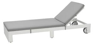 Lettino Prendisole da Giardino in Polyrattan 191x71x75cm Adila Bianco