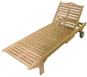 Lettino Prendisole da Giardino Tavolino Estraibile in Legno Teak Vorghini Carloforte