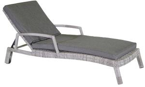 Lettino da Giardino in Polyrattan con Cuscino Salem Grigio