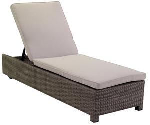 Lettino da Giardino in Polyrattan con Cuscini Atlanta Grigio