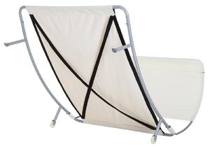 Lettino Prendisole Matrimoniale da Giardino 200x170x138 cm Crema