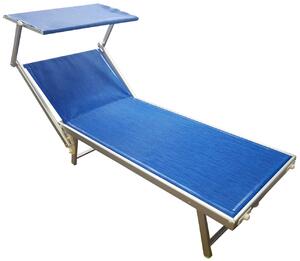 Lettino Prendisole da Giardino in Alluminio Lux Beach Blu Melange