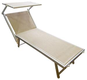 Lettino Prendisole da Giardino in Alluminio Lux Beach Beige