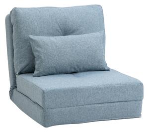 HOMCOM Poltrona da pavimento Materasso pieghevole Materassino, design 2-in-1, cuscino rimovibile, 60 x 80 x 56 cm, Celeste | Aosom Italy