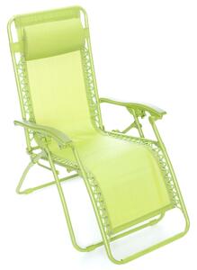 Sedia Sdraio Reclinabile Pieghevole in Ferro Taddei Gran Relax Lime