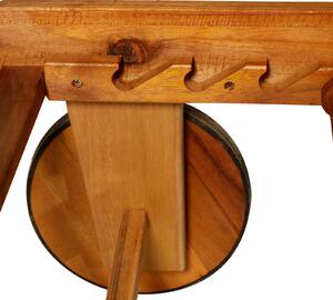 Lettino Prendisole in Legno di Acacia con Ruote e Schienale Regolabile Bianco