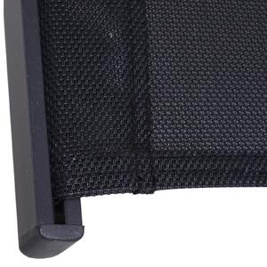 Sedia Sdraio da Giardino per Esterni Design Ergonomico Poggiatesta Rimovibile in Tessuto Nero 150x63x89 cm