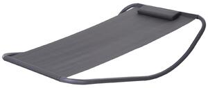 Lettino Prendisole a Dondolo 200x130x52 cm in Acciaio con Cuscino Nero