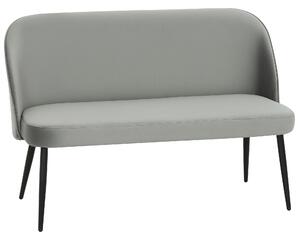 HOMCOM Divano 2 posti, divano imbottito moderno con struttura in metallo e legno, tessuto dall'aspetto vellutato, Grigio | Aosom Italy