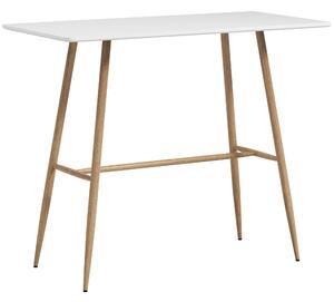 HOMCOM Tavolo alto rettangolare per 4 persone con gambe in acciaio effetto legno, facile da montare, 120 x 60 x 98 cm Bianco | Aosom Italy