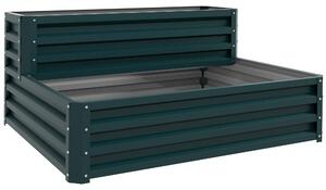 Outsunny Letto rialzato quadrato da giardino fondo aperto 2 livelli per erbe ortaggi frutta fiori 120 x 101 x 58 cm verde | Aosom Italy