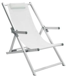 Sedia Sdraio 98x67x106 cm in Alluminio e Textilene Olaf Bianca