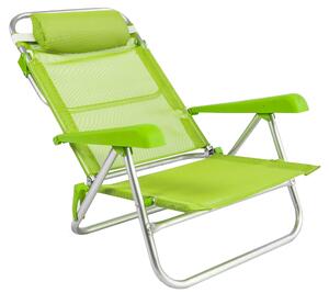 Spiaggina Sedia Prendisole Pieghevole 50x52/59x25/75 cm in Alluminio e Textilene Verde Acido