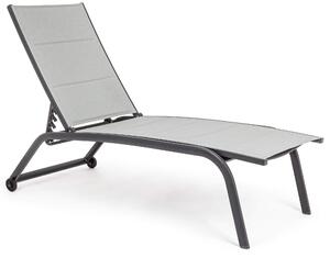 Lettino Prendisole da Giardino 61x192x105 cm con Ruote in Alluminio Antracite