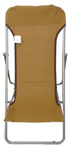 Sedia Sdraio Pieghevole in Acciaio e Textilene Beige
