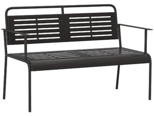 Outsunny -posti Panchina da giardino, panca resistente alle intemperie, panca idrorepellente con schienale e braccioli 121 x 64 x 84cm, Nero | Aosom Italy