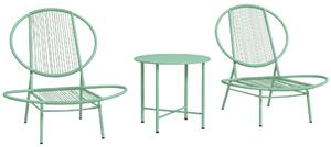 Outsunny Set bistro 3-pezzi in polyrattan resistente alle intemperie Arredo da giardino con tavolo bistro Sedie da giardino a forma di conchiglia Grün | Aosom Italy