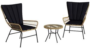 Outsunny Set bistrò Set mobili per balcone Mobili da balcone, stile boho, resistente agli agenti atmosferici, 76 x 66 x 96 cm, Nero | Aosom Italy