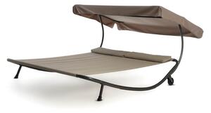 Amaca da Giardino 2 Posti in Textilene con Tettuccio e Ruote Taddei Acapulco Duo Beige