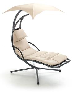 Amaca Dondolina da Giardino in Ferro e Textilene con Parasole Taddei Siesta Beige