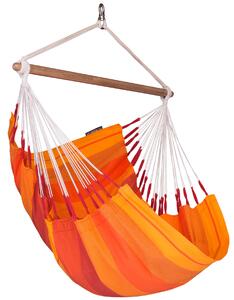 Amaca Sedia da Giardino in Cotone 105x140cm 130Kg La Siesta Orquídea Volcano Arancione e Rosso