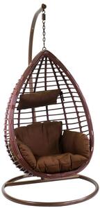 Amaca Dondolina da Giardino in Metallo e Polyrattan Denton Marrone