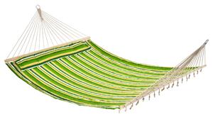 Amaca Matrimoniale in Cotone 284x140 cm a Righe Verde Giallo e Bianco