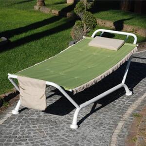 Amaca a Dondolo con Struttura in Ferro e Telo in Poliestere Verde 230X98X82 Cm