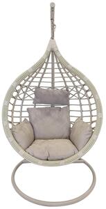 Amaca Dondolina da Giardino in Acciaio e Rattan Onice Grigia