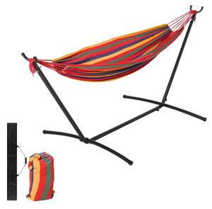 Amaca da Giardino Autoportante 285x118x110 cm in Acciaio e Cotone Multicolor