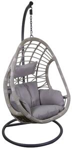 Amaca Dondolina da Giardino 95x95x19,3 cm in Polyrattan Lincoln Grigio