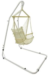 Amaca Sedia Sospesa con Supporto 200x145x120 cm Max 120 Kg Narciso Bianca