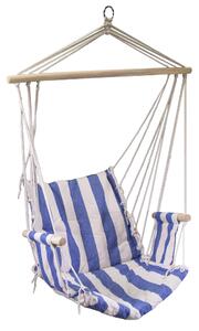 Amaca Sedia Sospesa 96x50 cm in Tessuto Righe Blu e Bianco