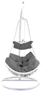 Amaca Dondolina da Giardino 82x65x124 cm in Polyrattan Rialto Bianco