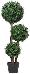 HOMCOM Sfera di bosso artificiale a tre sfere, pianta artificiale con tronco in legno in vaso, 30 x 30 x 100 cm, Verde | Aosom Italy