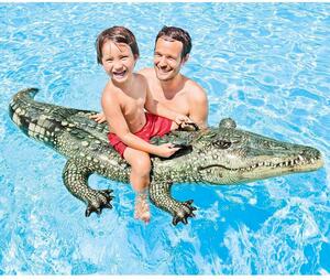 Materassino Cavalcabile Gonfiabile per Bambini a Forma di Coccodrillo 170x86 cm Intex