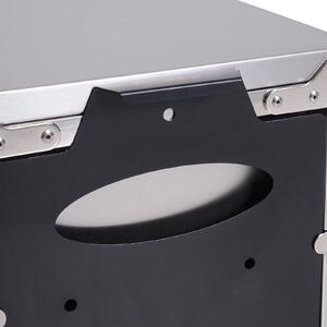 Tavolino Portatile per Barbecue con Fornello a Gas Pieghevole in Alluminio 104.2x85.5x55 cm