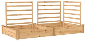 Outsunny Aiuola rialzata con traliccio in legno, fioriera con 3 tralicci e divisorio, fondo aperto 240 x 125 x 102 cm Legno naturale | Aosom Italy