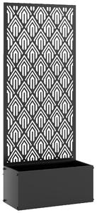 Outsunny Fioriera con grigliato, vaso da fiori, con schermo per la privacy, per piante rampicanti, metallo, 45 x 21,5 x 110 cm, nero | Aosom Italy