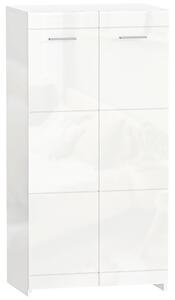 HOMCOM Scarpiera lucida, mobile porta-scarpe con ripiani regolabili per ingresso, corridoio, spazio per 10 paia, Bianco | Aosom Italy